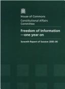 Cover for Freedom of Information-one Year on