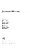 Cover for Experimental phonology
