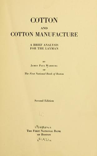 Cover for Cotton and cotton manufacture