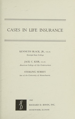 Cover for Cases in life insurance