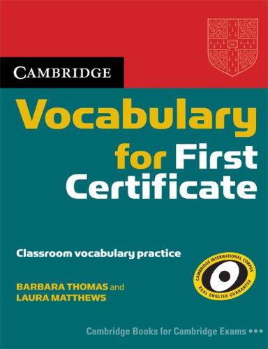 Cover for Cambridge Vocabulary for First Certificate Edition without answers
