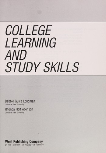 Cover for College learning and study skills