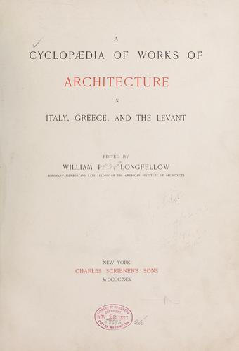 Cover for A cyclopaedia of works of architecture in Italy, Greece