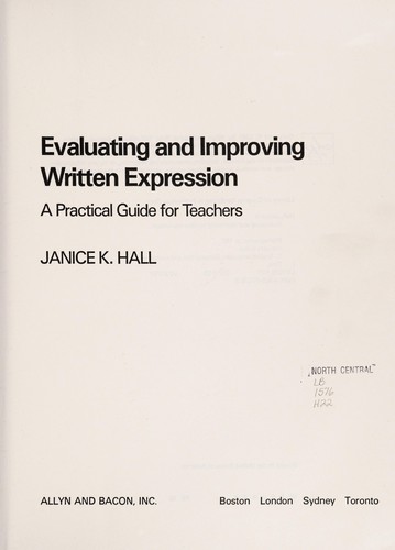 Cover for Evaluating and improving written expression