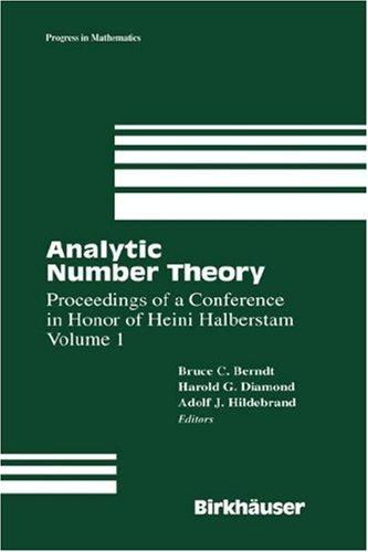 Cover for Analytic Number Theory:The Halberstam Festschrift 1 (Progress in Mathematics)