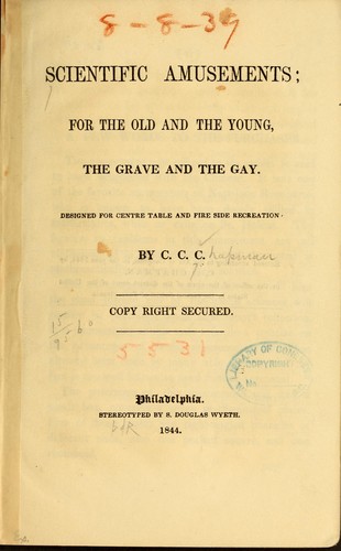 Cover for Scientific amusements