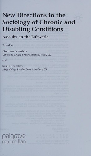 Cover for New directions in the sociology of chronic and disabling conditions