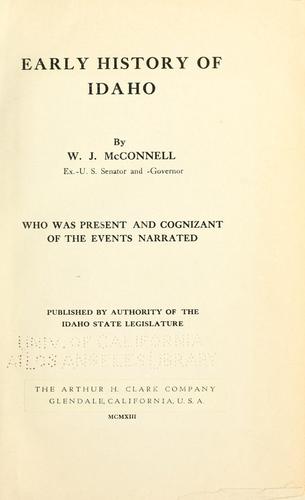 Cover for Early history of Idaho
