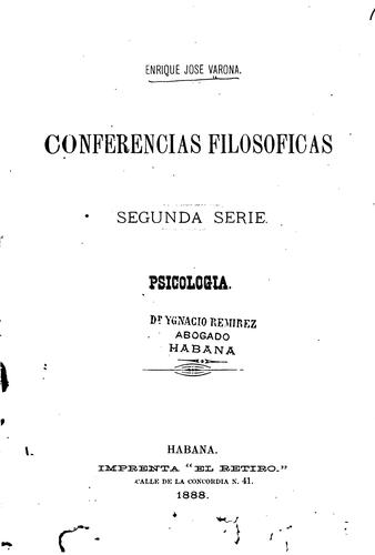 Cover for Conferencias filosóficas