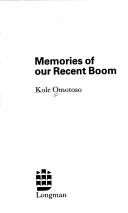 Cover for Memories of our recent boom