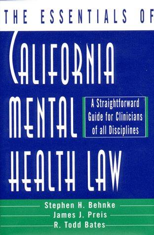 Cover for The essentials of California mental health law