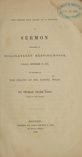 Cover for The losses and gains of a church