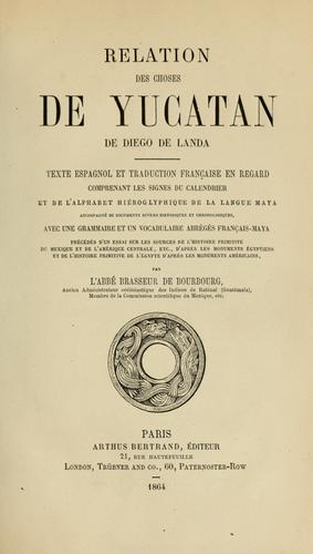 Cover for Relation des choses de Yucatan de Diego de Landa