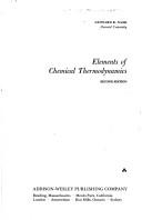 Cover for Elements of chemical thermodynamics