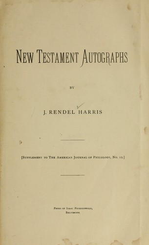 Cover for New Testament autographs
