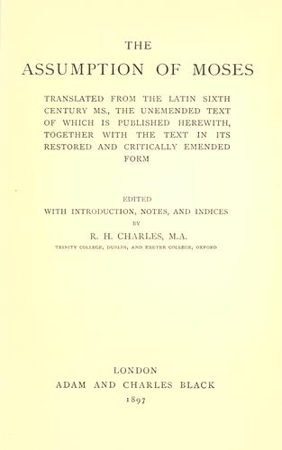 Cover for The Assumption of Moses