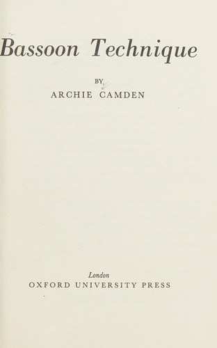 Cover for Bassoon technique.