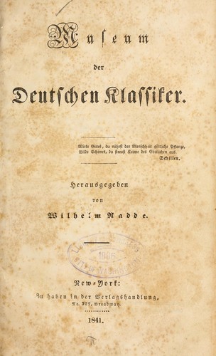 Cover for Museum der deutschen klassiker ...