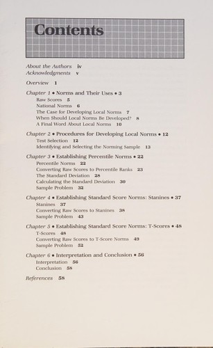 Cover for Developing and interpreting local norms