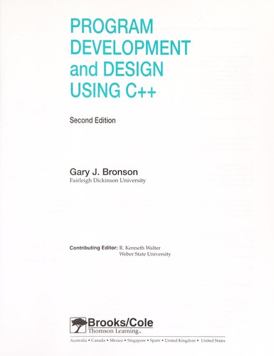 Cover for Program development and design using C++
