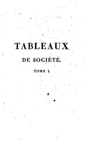 Cover for Tableaux de société, ou Fanchette et Honorine