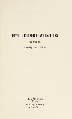 Cover for Cowboy corner conversations