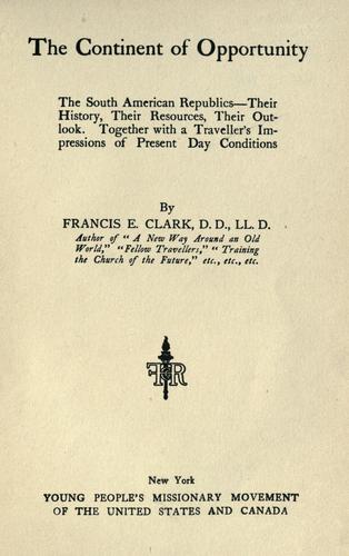 Cover for continent of opportunity