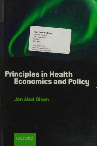 Cover for Principles in health economics and policy