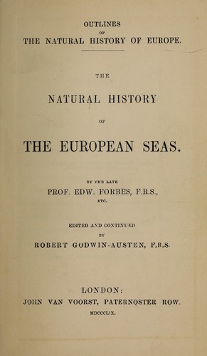 Cover for The natural history of the European seas