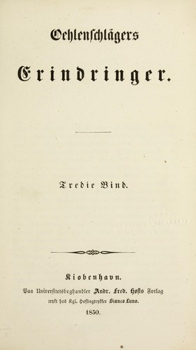 Cover for Oehlenschla gers Erindringer