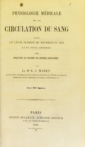 Cover for Physiologie médicale de la circulation du sang