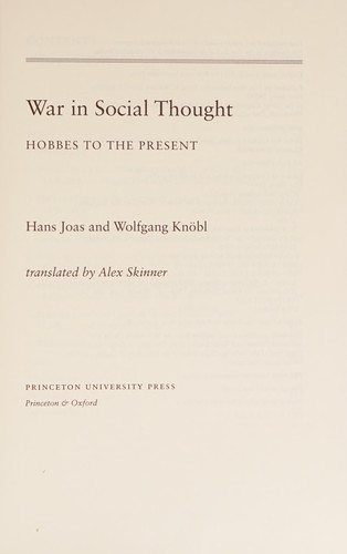 Cover for War in social thought