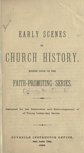 Cover for Early scenes in church history