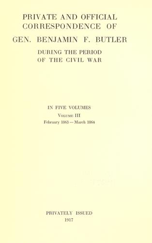 Cover for Private and official correspondence of Gen. Benjamin F. Butler
