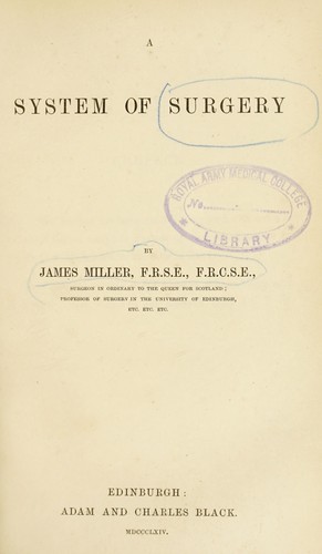 Cover for A system of surgery