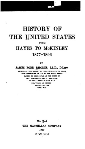 Cover for History of the United States from the Compromise of 1850