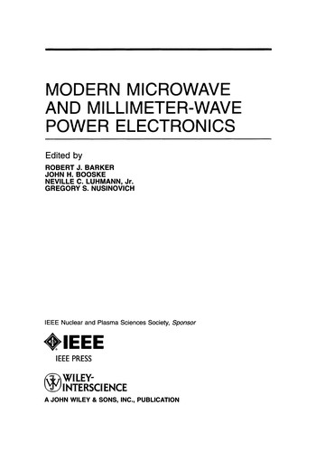Cover for Modern microwave and millimeter-wave power electronics