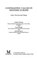 Cover for Contrasting Values in Western Europe Unity Diversity and Change (Studies in the Contemporary Values of Modern Society)