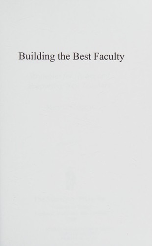 Cover for Building the best faculty