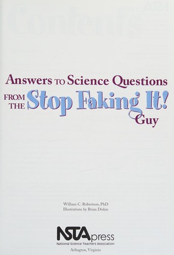 Cover for Answers to science questions from the stop faking it! guy