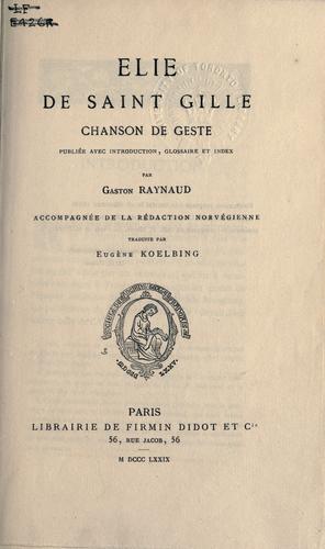 Cover for Élie de Saint Gille