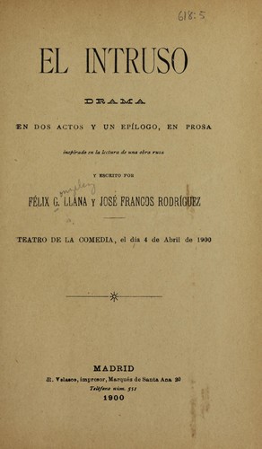 Cover for El intruso
