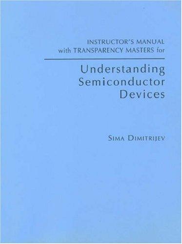 Cover for Instructor's Manual with Transparency Masters for "Understanding Semiconductor Devices" (The Oxford Series in Electrical & Computer Engineering)