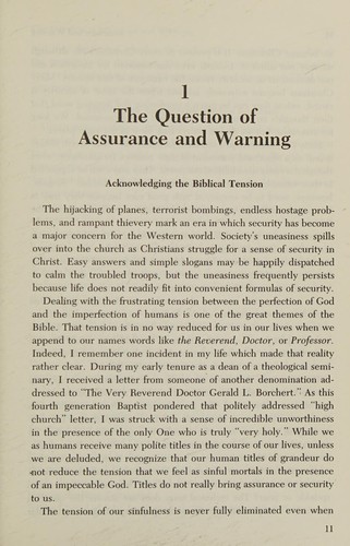Cover for Assurance and warning