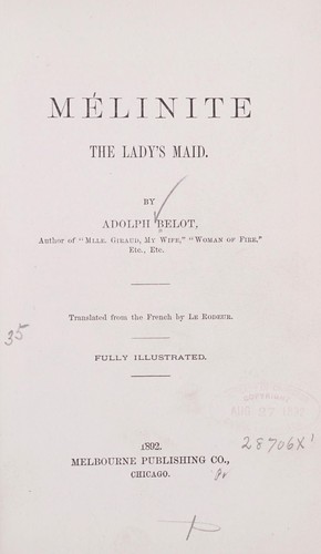 Cover for Me linite, the lady's maid