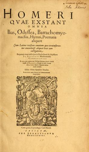 Cover for Homeri quæ extant omnia