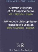 Cover for Routledge-K.G. Sauer German Dictionary of Philosophical Terms / Worterbuch Philosophischer Fachbegriffe Englisch