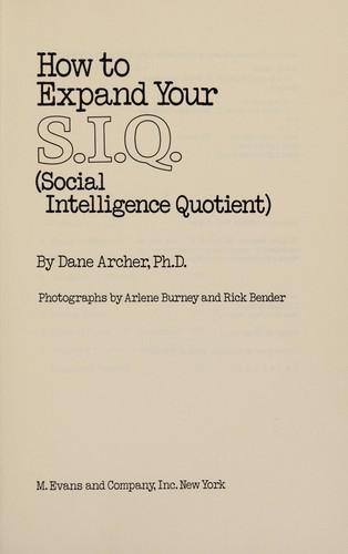 Cover for How to expand your S.I.Q. (social intelligence quotient)