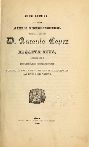Cover for Causa criminal instruida al Exmo. Sr. presidente constitucional