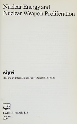 Cover for Nuclear energy and nuclear weapon proliferation